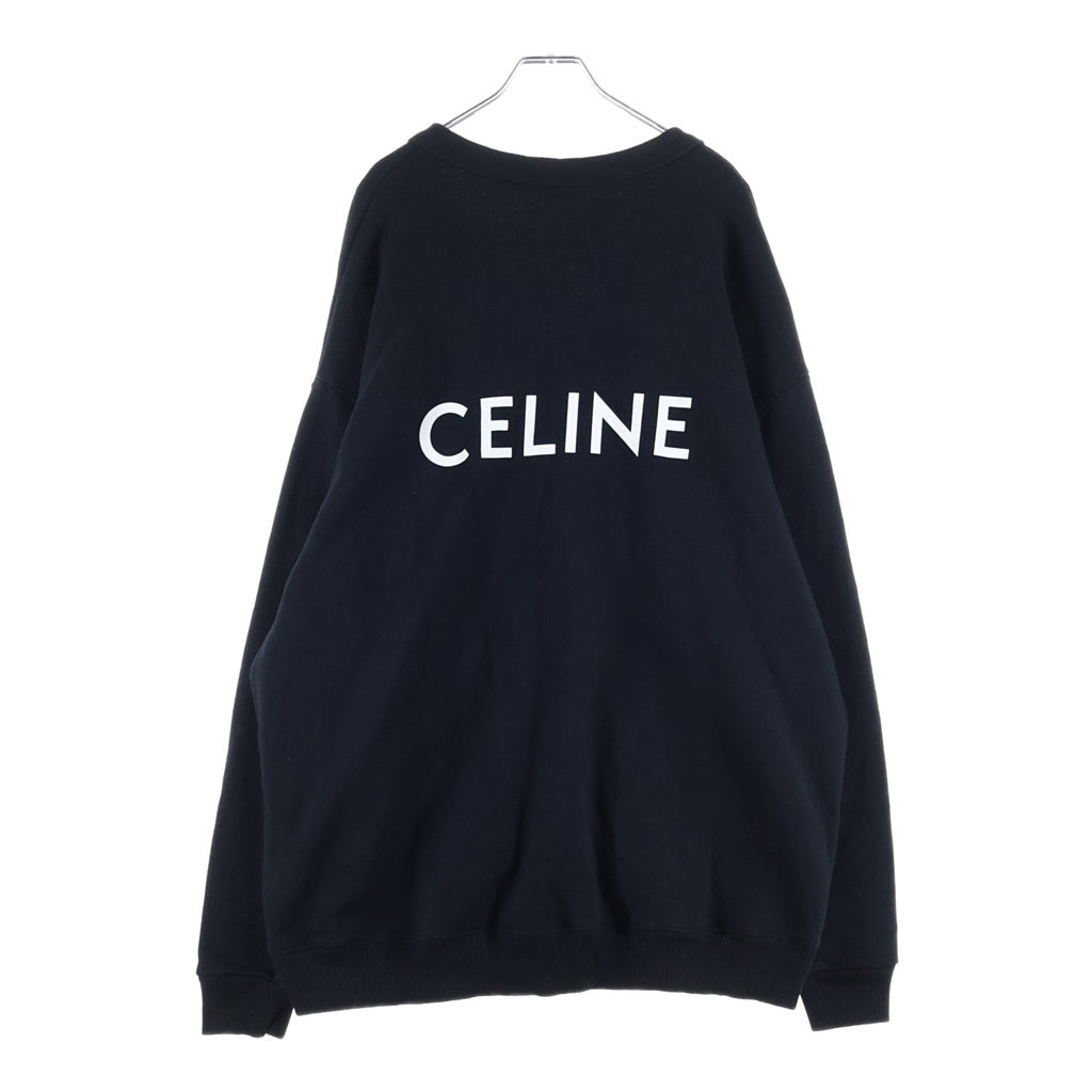 CELINE(セリーヌ) 22SS バックロゴプリント スウェット オーバーサイズ カーディガン ブラック 2Y672345F