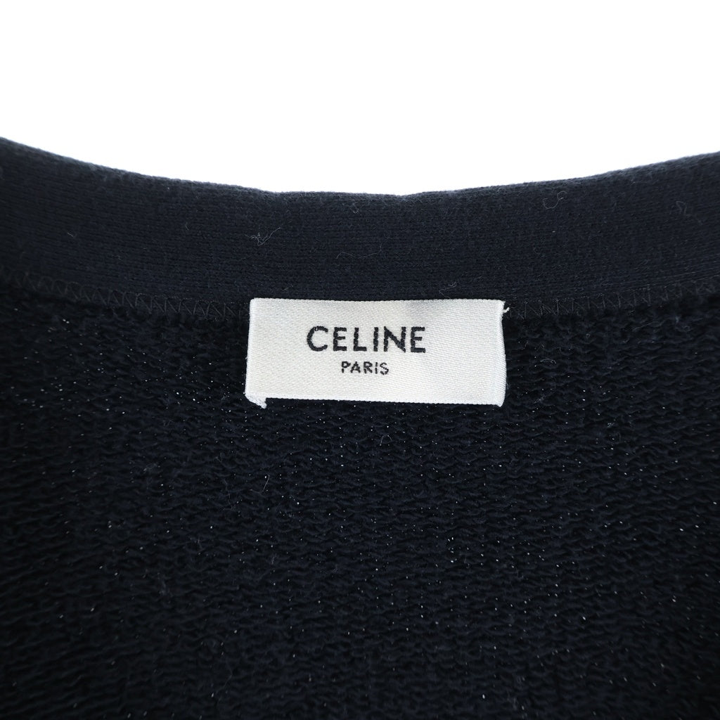CELINE(セリーヌ) 22SS バックロゴプリント スウェット オーバーサイズ カーディガン ブラック 2Y672345F