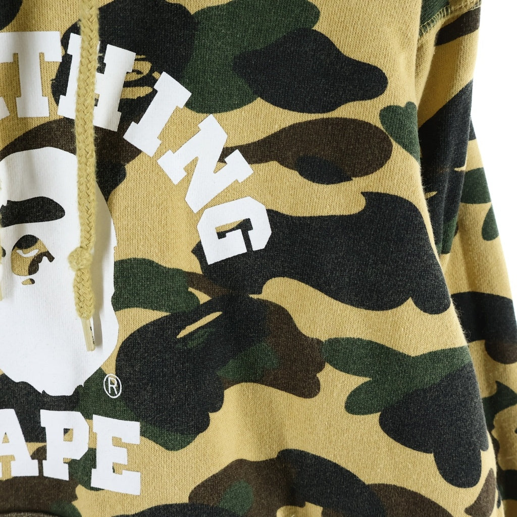 A BATHING APE(アベイシングエイプ) 1st CAMO COLLEGE PULLOVER HOODIE 1stカモ コラージュ プルオーバーフーディー パーカー ベージュ 001PPE751023X