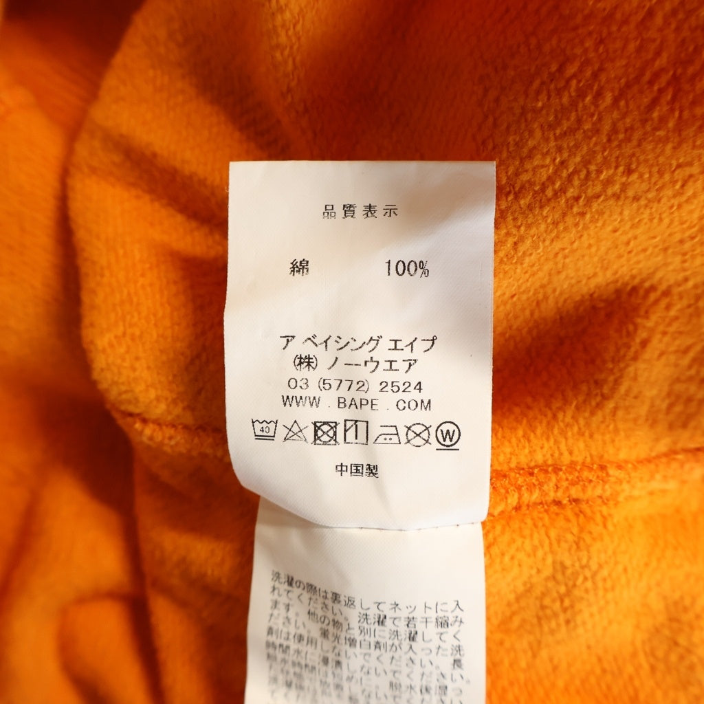 A BATHING APE(アベイシングエイプ) SHARK ZIP CREWNECK シャーク フロントジップ クルーネックスウェット スウェット トレーナー オレンジ 001SWD801003X