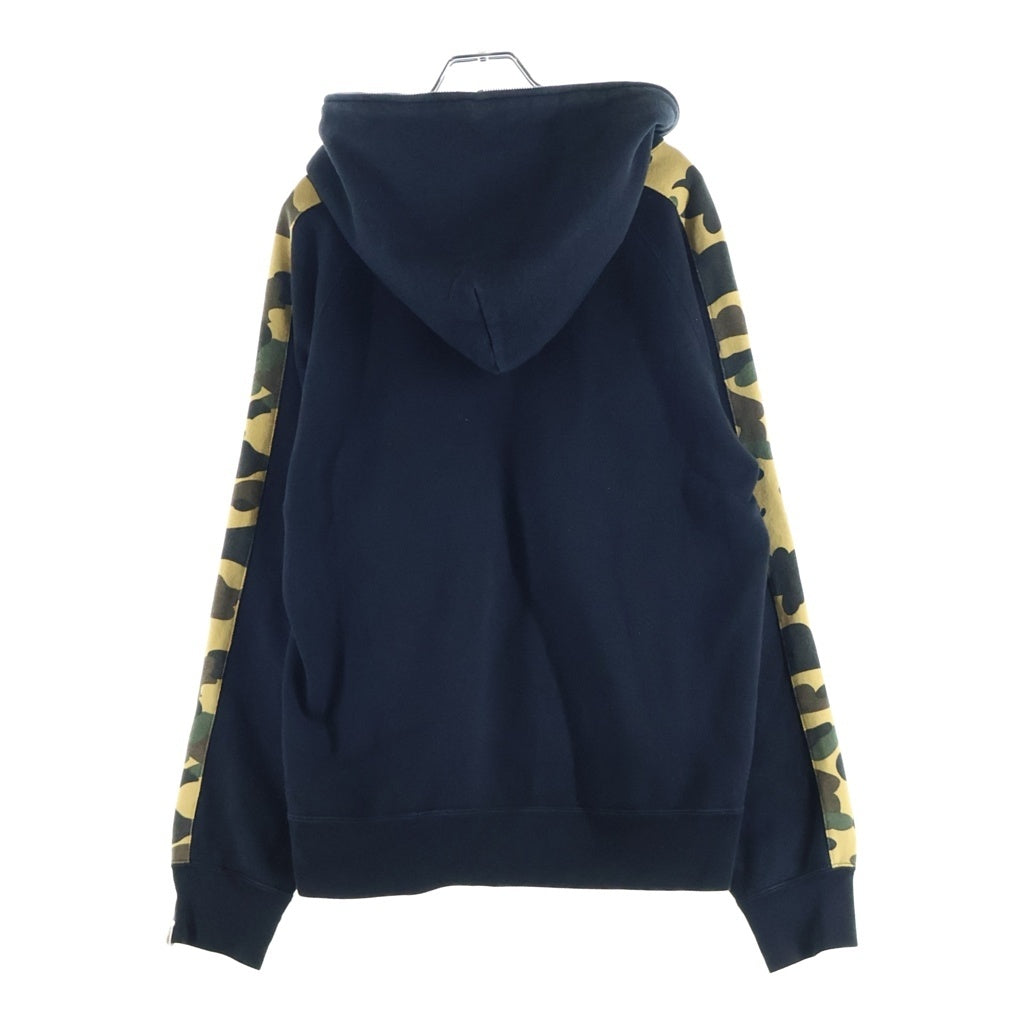 A BATHING APE(アベイシングエイプ) 1st CAMO LINE FULL ZIP HOODIE 1stカモ ライン フルジップフーディー ジップアップパーカー ブラック/ベージュ 001ZPE801007X