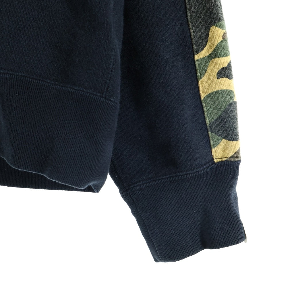 A BATHING APE(アベイシングエイプ) 1st CAMO LINE FULL ZIP HOODIE 1stカモ ライン フルジップフーディー ジップアップパーカー ブラック/ベージュ 001ZPE801007X