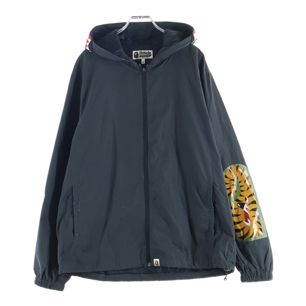 A BATHING APE(アベイシングエイプ) REFLECTOR SHARK HOODIE JACKET リフレクター シャーク フーディージャケット ジップアップナイロンジャケット グレー 001LJE301011X