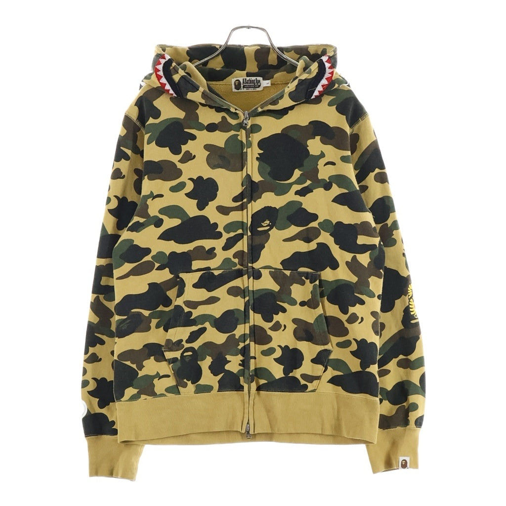 A BATHING APE(アベイシングエイプ) 1ST CAMO SHARK FULL ZIP HOODIE 1stカモ シャーク フルジップフーディー ジップアップパーカー ベージュ 001ZPD301008X
