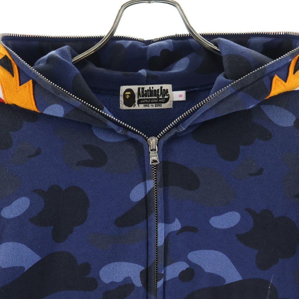 A BATHING APE(アベイシングエイプ) COLOR CAMO TIGER FULL ZIP HOODIE カラーカモ タイガー フルジップフーディー ジップアップパーカー レディース ネイビー 001ZPG302006X