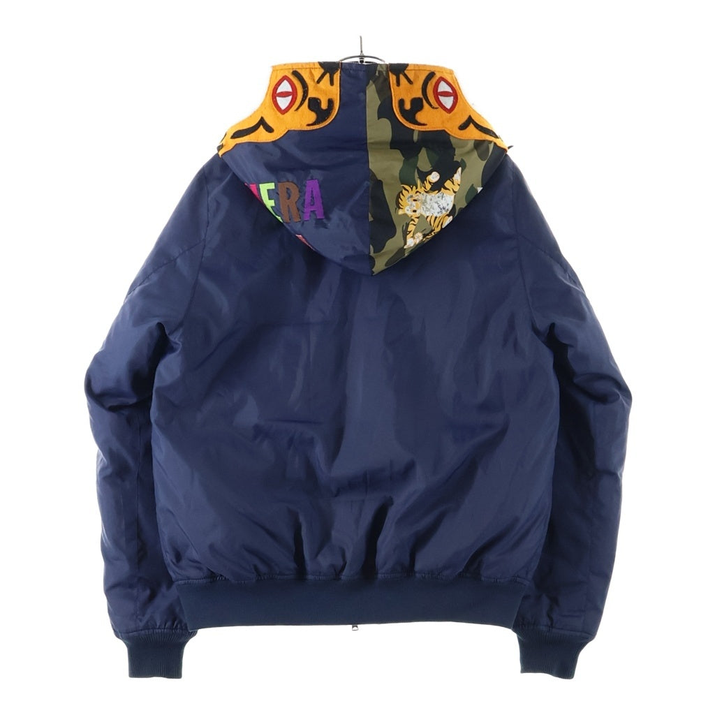 A BATHING APE(アベイシングエイプ) TIGER HULL ZIP HOODIE DOWN JACKET タイガー フルジップフーディー ダウンジャケット ネイビー