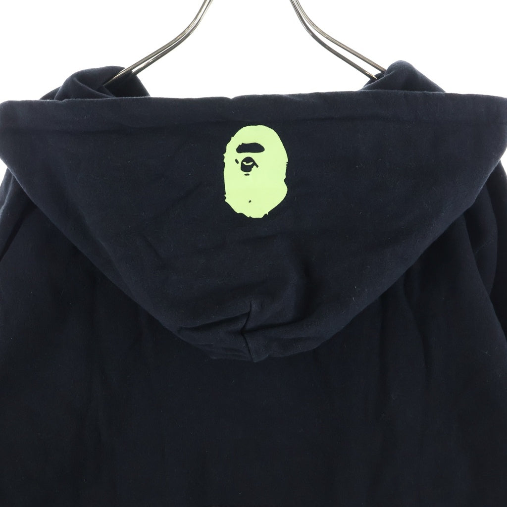 A BATHING APE(アベイシングエイプ) HALF ZIP WIDE PULLOVER HOODIE ハーフジップ ワイドプルオーバーフーディー パーカー ブラック/グレー 001PPF301007X