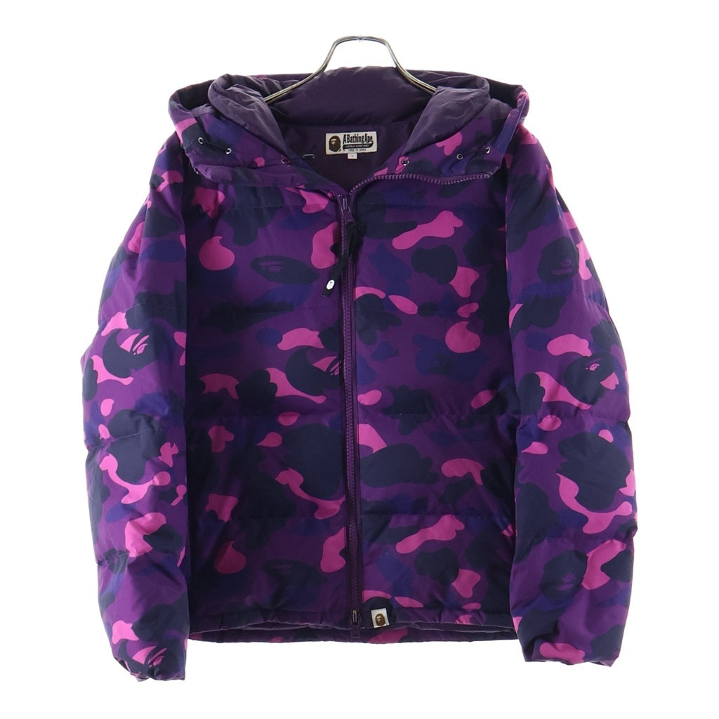 A BATHING APE(アベイシングエイプ) COLOR CAMO HOODIE DOWN JACKET カラーカモ フーディーダウンジャケット パープル レディース 001HJD802505X