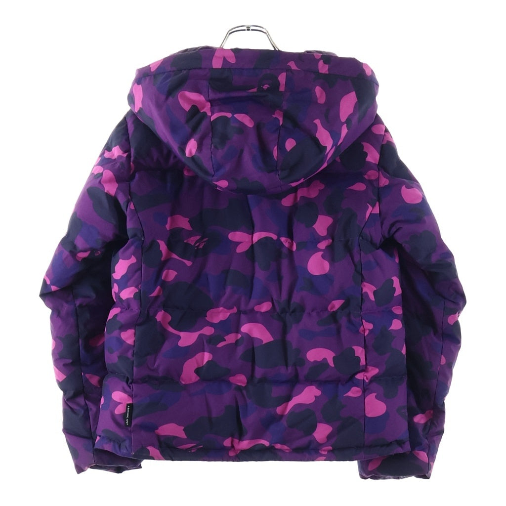 A BATHING APE(アベイシングエイプ) COLOR CAMO HOODIE DOWN JACKET カラーカモ フーディーダウンジャケット パープル レディース 001HJD802505X