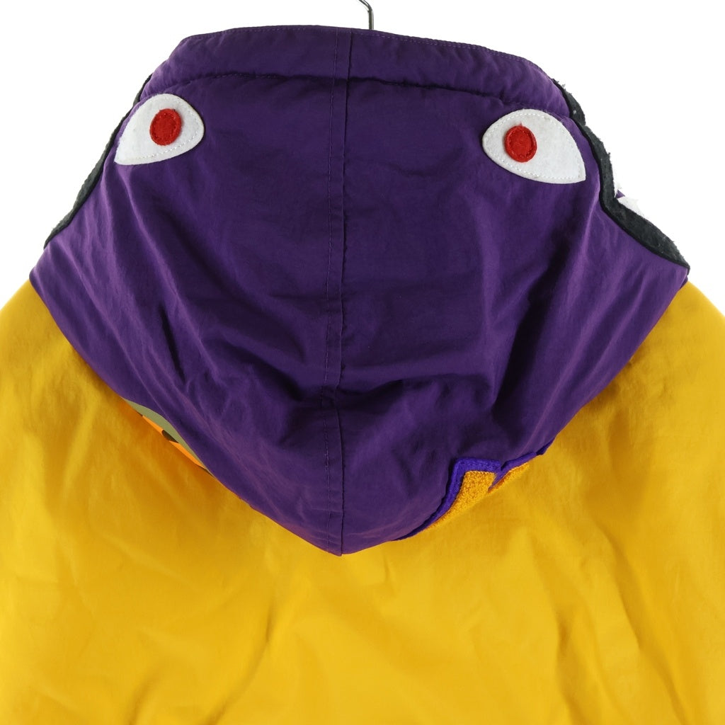 A BATHING APE(アベイシングエイプ) RELAXED SHARK HOODIE JACKET リラクスト シャーク フーディージャケット 中綿ジップアップブルゾン パープル/イエロー 001HJG301004X