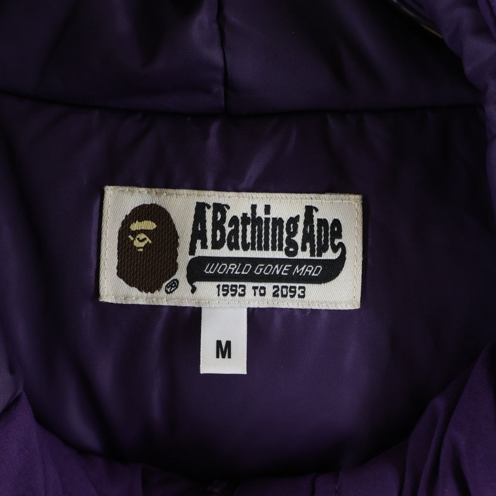 A BATHING APE(アベイシングエイプ) RELAXED SHARK HOODIE JACKET リラクスト シャーク フーディージャケット 中綿ジップアップブルゾン パープル/イエロー 001HJG301004X