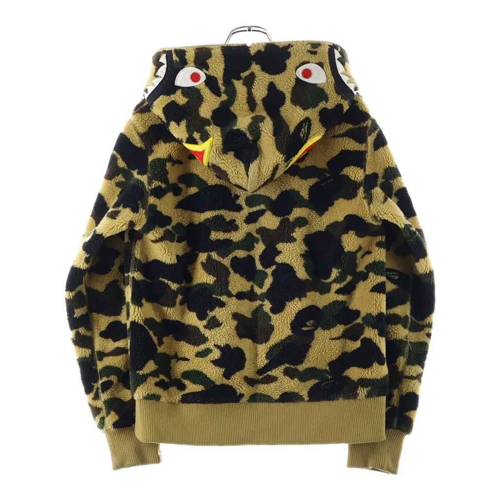 A BATHING APE(アベイシングエイプ) 1st CAMO BOA FULL ZIP HOODIE 1stカモ ボア フルジップフーディー ジップアップパーカー フリース ベージュ 001HJB801006X