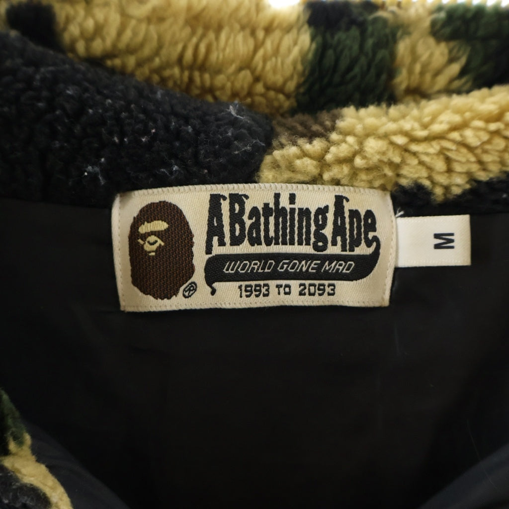 A BATHING APE(アベイシングエイプ) 1st CAMO BOA FULL ZIP HOODIE 1stカモ ボア フルジップフーディー ジップアップパーカー フリース ベージュ 001HJB801006X