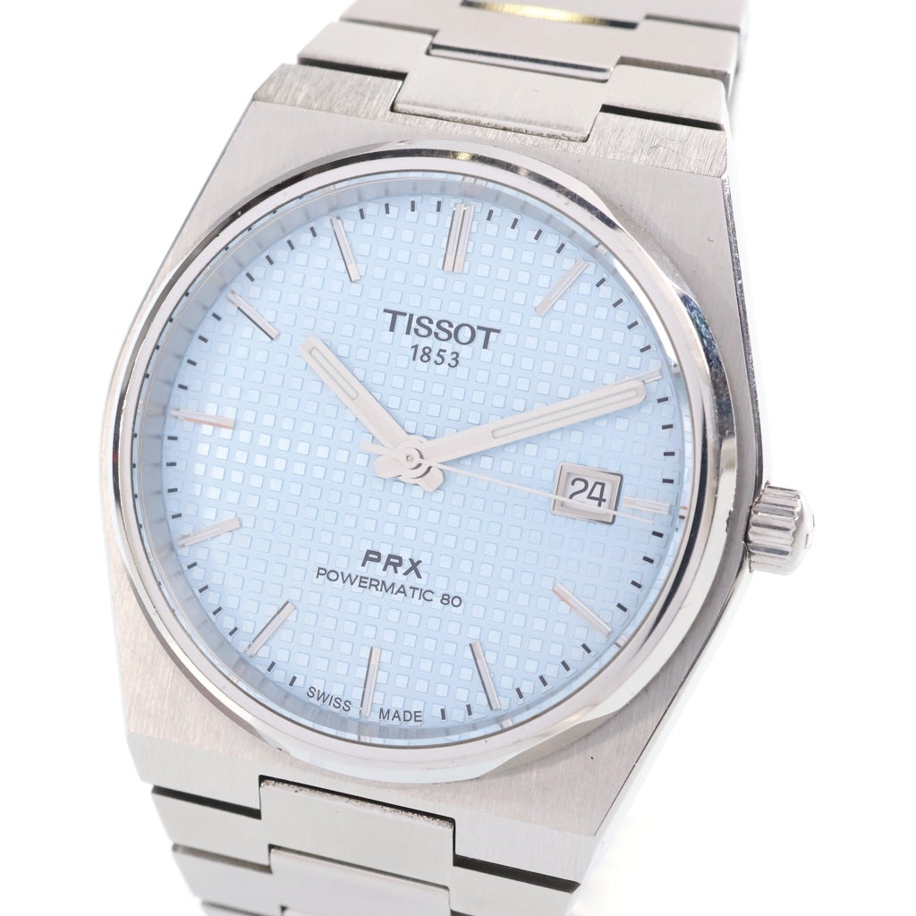 TISSOT(ティソ) PRX パワーマティック 80 40mm アイスブルー文字盤 自動巻き ウォッチ 腕時計 シルバー ブルー T137407A