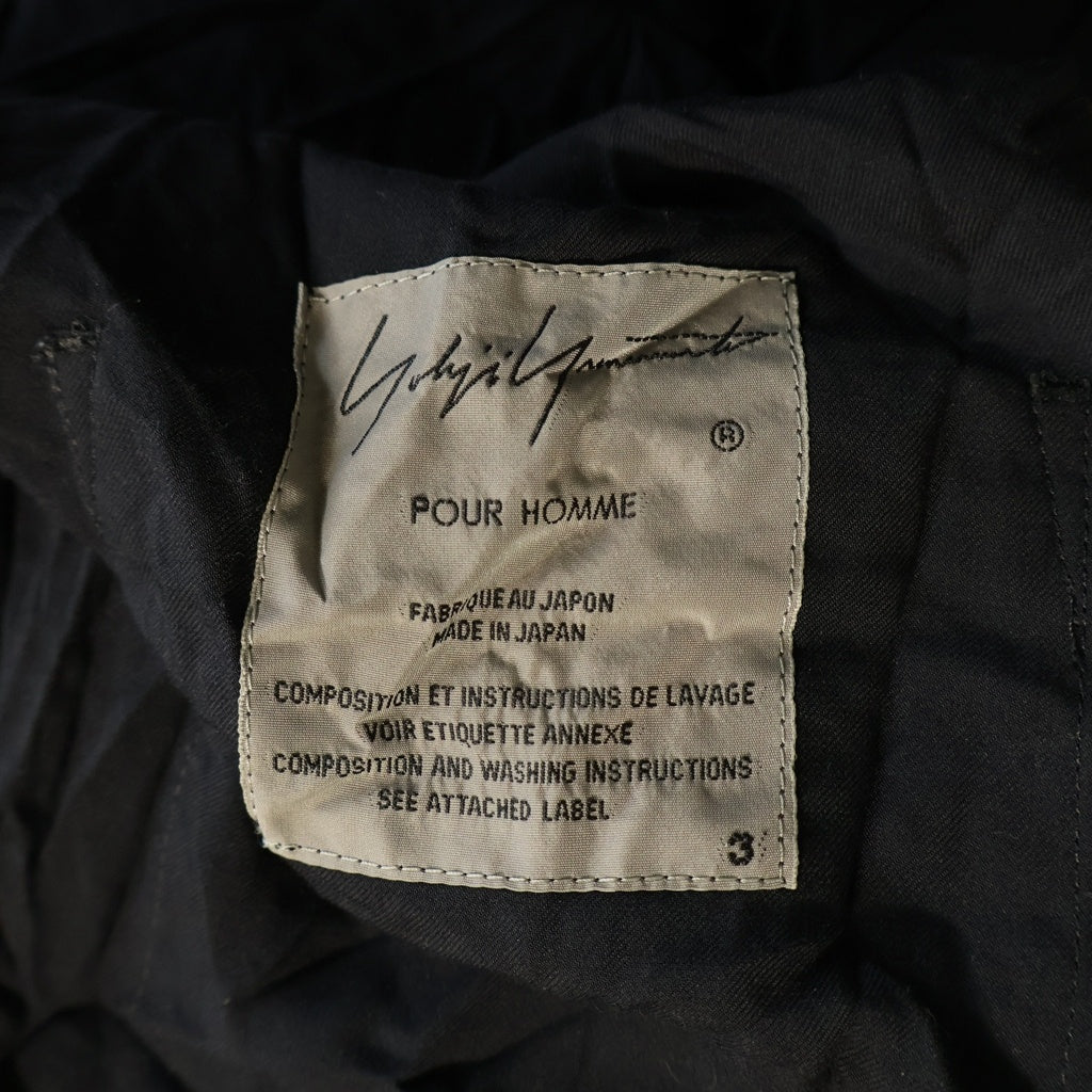 Yohji Yamamoto POUR HOMME(ヨウジヤマモト プールオム) ツイルシワ加工スタッフコート 長袖シャツ ブラック HW-B09-941