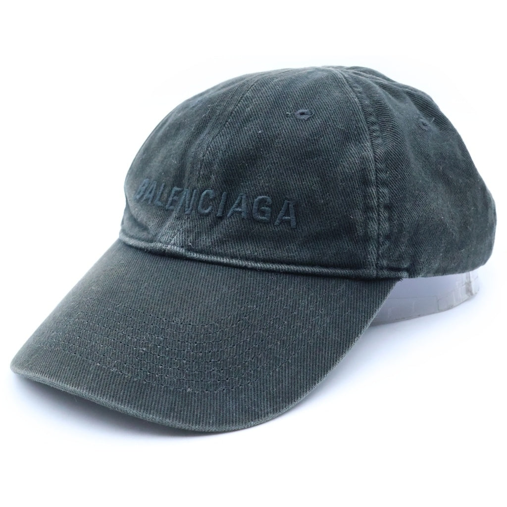 BALENCIAGA(バレンシアガ) フロントロゴ コットン 6パネル ベースボール キャップ ブラック 590758 410B2