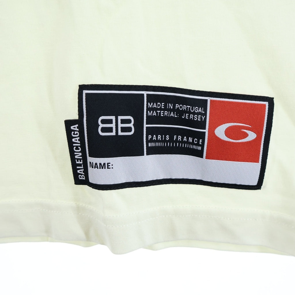 BALENCIAGA(バレンシアガ) 25SS BASKETBALL SERIES バスケットシリーズ ロゴ刺繍デザイン クルーネック半袖Tシャツカットソー ホワイト 787349 TRVW9