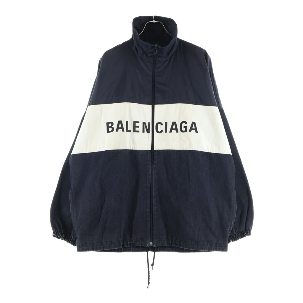 BALENCIAGA(バレンシアガ) 19SS NYLON LOGO DENIM JACKET ナイロンロゴ デニムジャケット ブラック 529213 TBQ03