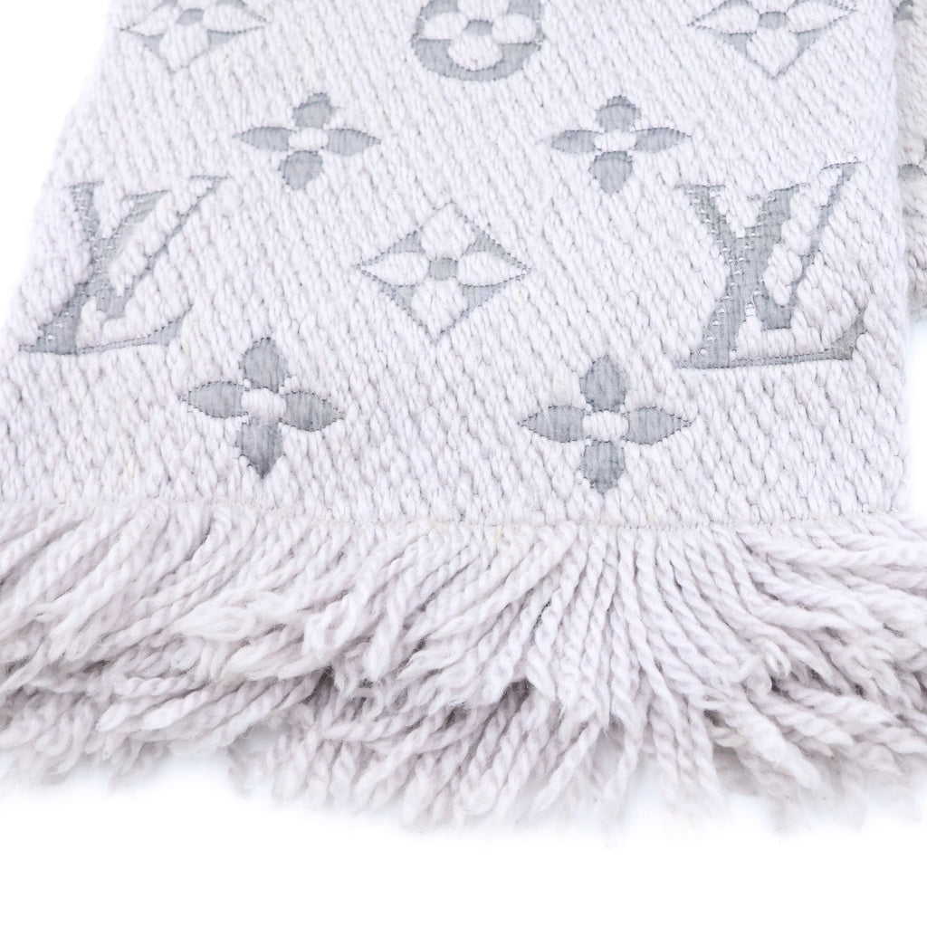 LOUIS VUITTON(ルイヴィトン) エシャルプ ロゴマニア モノグラムジャガード シルク混 ウール マフラー グレー M74742