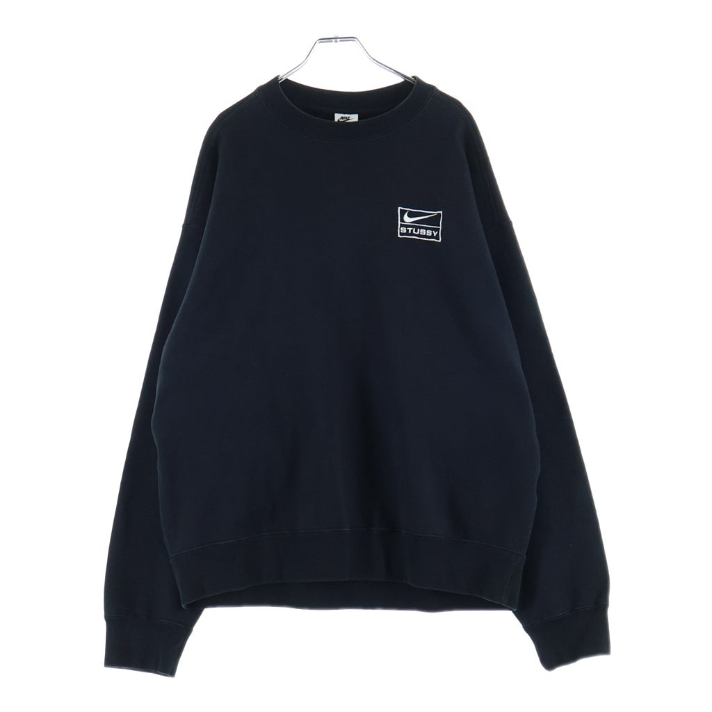 NIKE(ナイキ) ×STUSSY WASHED FLEECE CREWNECK ウォッシュド フリース クルーネックスウェットトレーナー ブラック DO5310-010