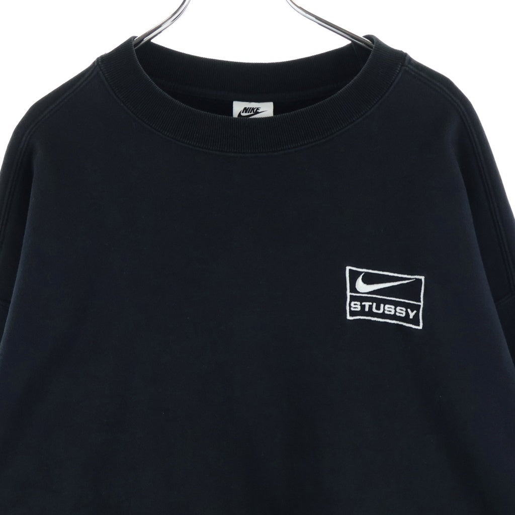 NIKE(ナイキ) ×STUSSY WASHED FLEECE CREWNECK ウォッシュド フリース クルーネックスウェットトレーナー ブラック DO5310-010