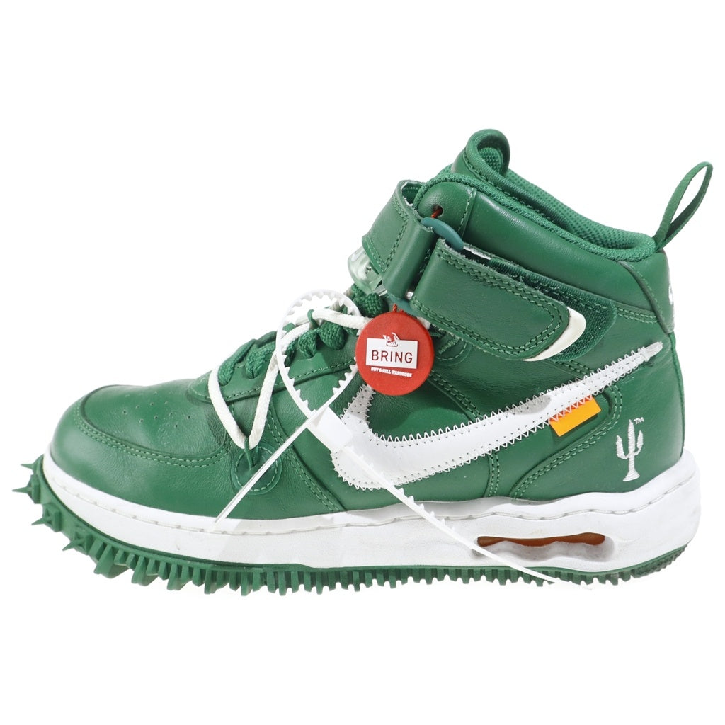 NIKE(ナイキ) ×OFF-WHITE AIR FORCE 1 MID SP LTHR オフホワイト エアフォース1 SPレザー ミッドカットスニーカー グリーン US7.5/25.5cm DR0500-300
