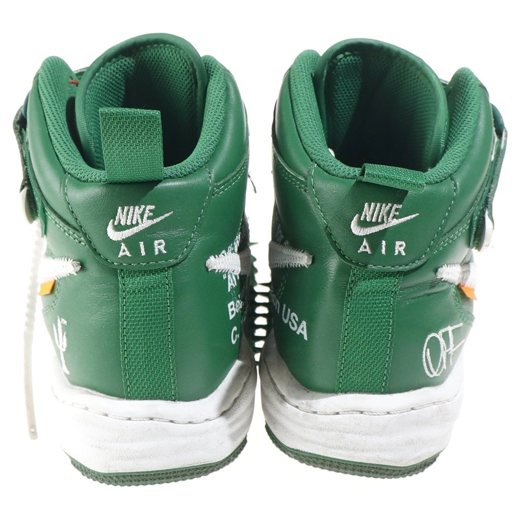 NIKE(ナイキ) ×OFF-WHITE AIR FORCE 1 MID SP LTHR オフホワイト エアフォース1 SPレザー ミッドカットスニーカー グリーン US7.5/25.5cm DR0500-300
