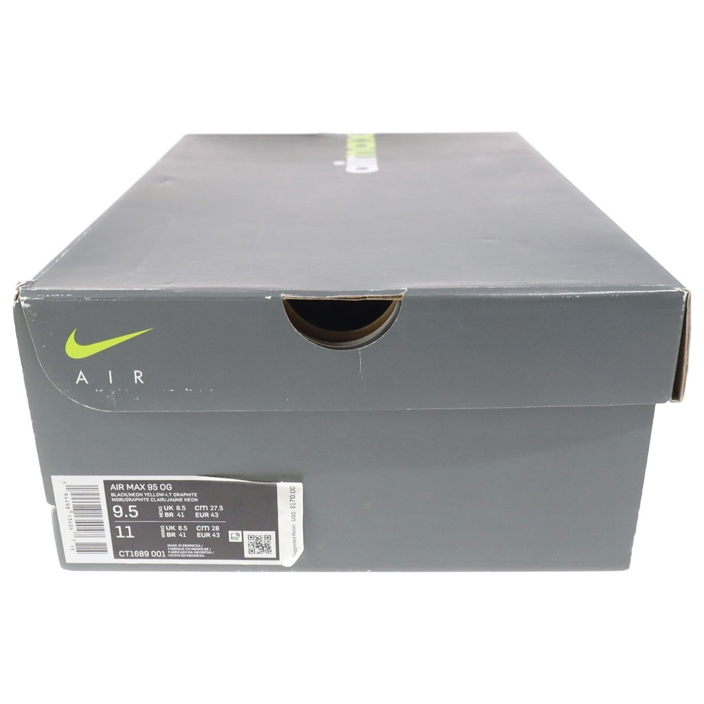 NIKE(ナイキ) AIR MAX 95 OG NEON YELLOW エアマックス95 ネオンイエロー ローカットスニーカー グレー/イエロー US9.5/27.5cm CT1689-001