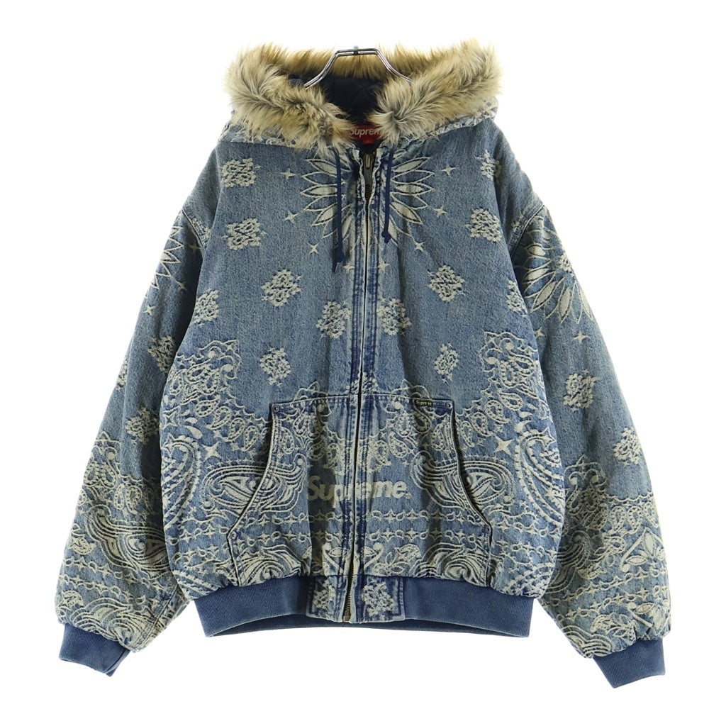 SUPREME(シュプリーム) 25SS Bandana Jacquard Denim Hooded Work Jacket バンダナジャカードデニムフーデッドワークジャケット インディゴ