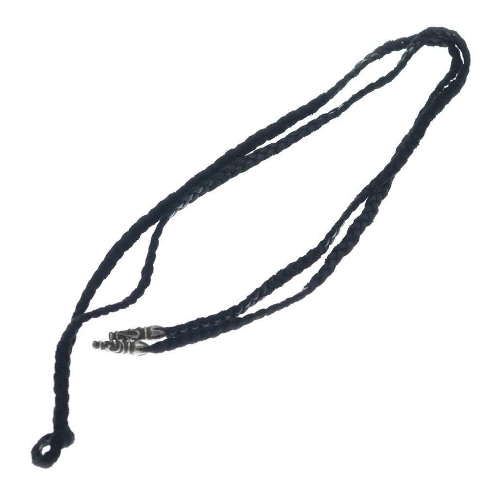 CHROME HEARTS(クロムハーツ) LEATHER BRAID SCROLL ネックレス レザーブレイドネックレス ブラック/シルバー BCA377