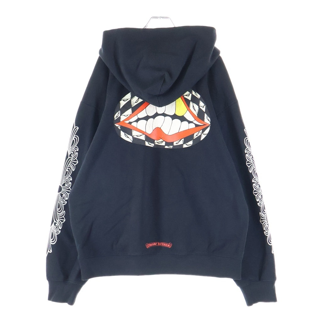 CHROME HEARTS(クロムハーツ) ×MATTY BOY 99 Eyes Chomper SWTSHRT PLVR マッティボーイ 99アイズ 袖フローラル プルオーバーパーカー ブラック