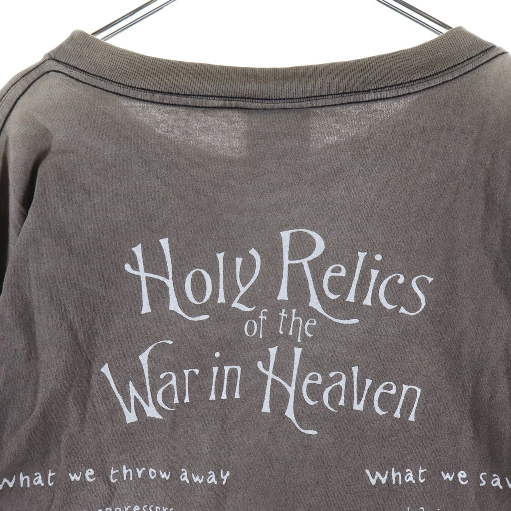 SAINT MICHAEL(セントマイケル) 21AW LS TEE SATAN ヴィンテージ加工 ロングスリーブカットソー 長袖Tシャツ グレー SM-A21-0000-025