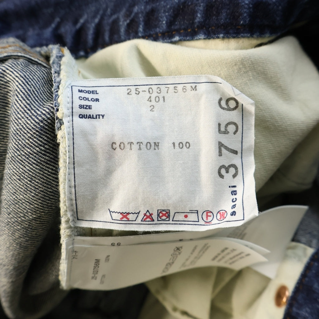 Sacai(サカイ) 25AW DENIM PANTS マルチポケット ジップフライ ベルテッドデニムパンツ インディゴ 25-03756M
