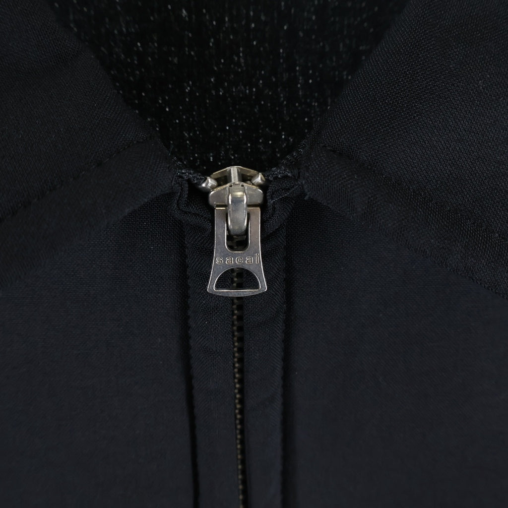 Sacai(サカイ) 24SS Suiting Bonding Pullover スーティング ボンディング プルオーバー ハーフジップ ブラック 24-03271M