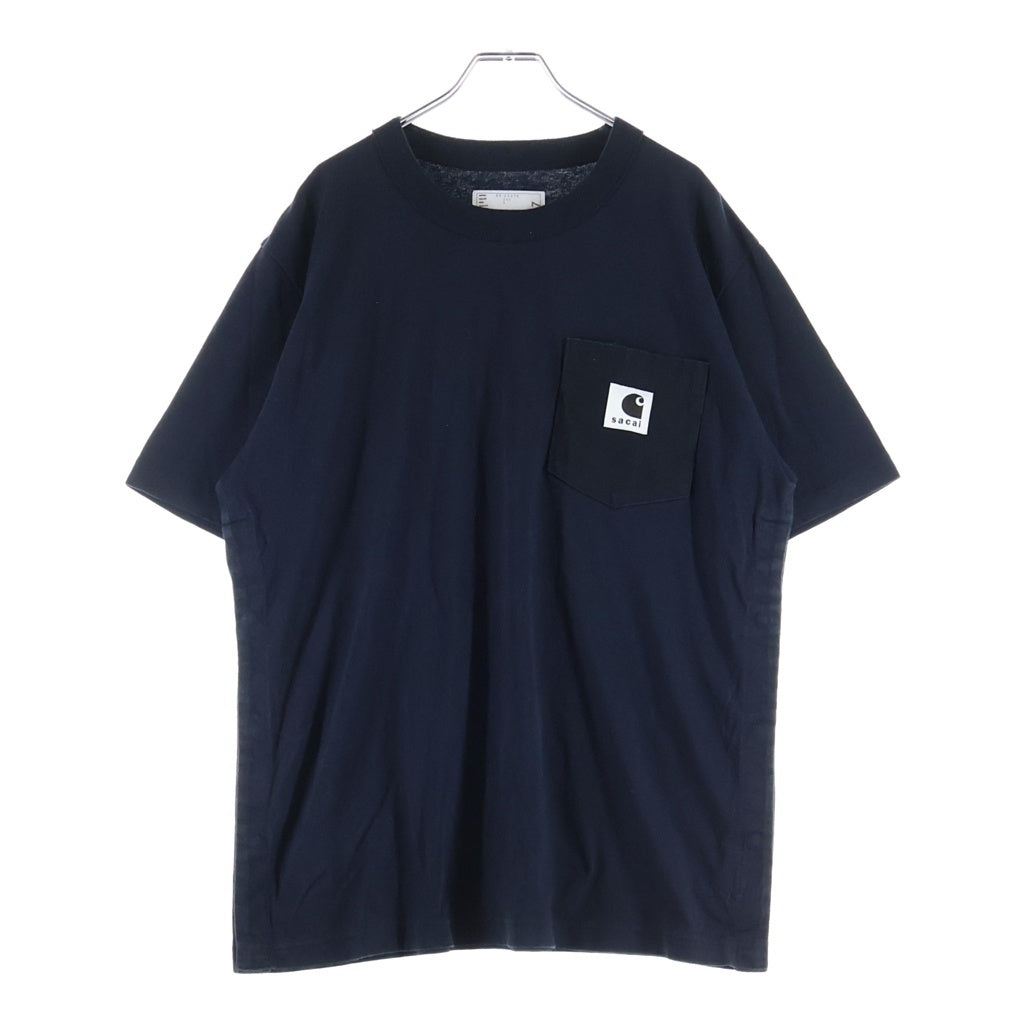 Sacai(サカイ) 23AW ×Carhartt WIP T-shirt ポケット半袖Tシャツ カットソー ブラック 23-0557S