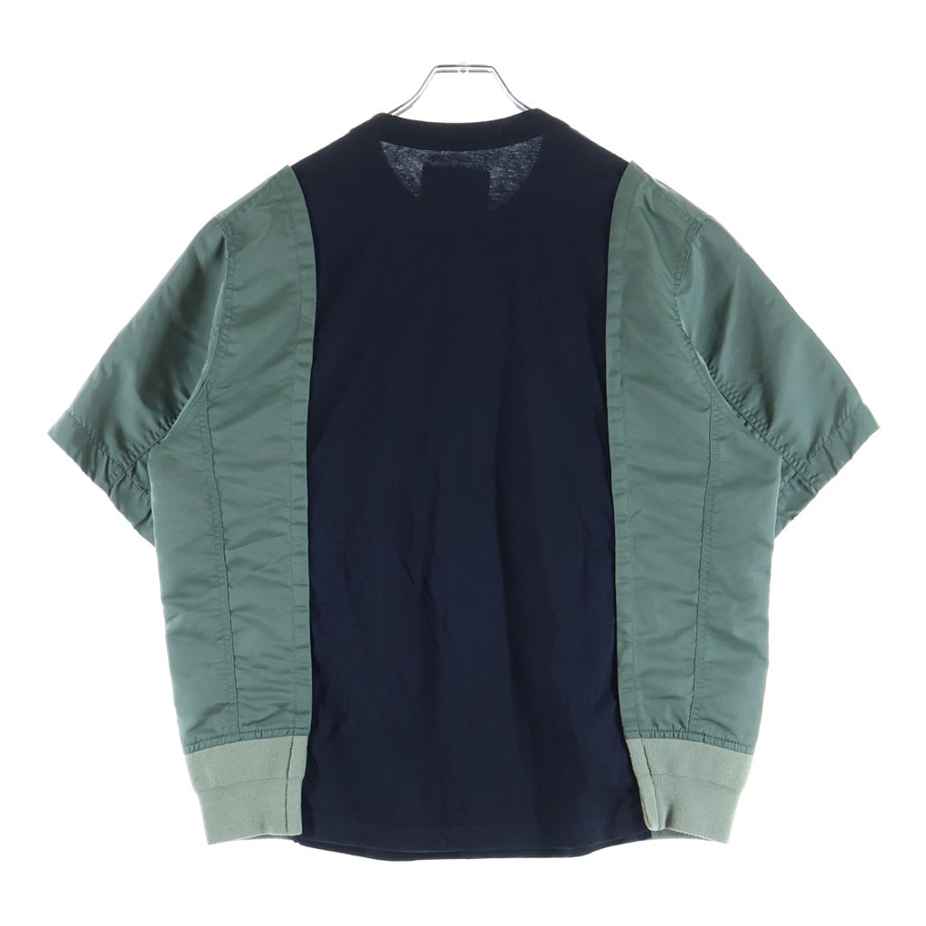 Sacai(サカイ) 24SS コンビネーション ドッキング 半袖Tシャツ カットソー ブラック/カーキ 24-03457M