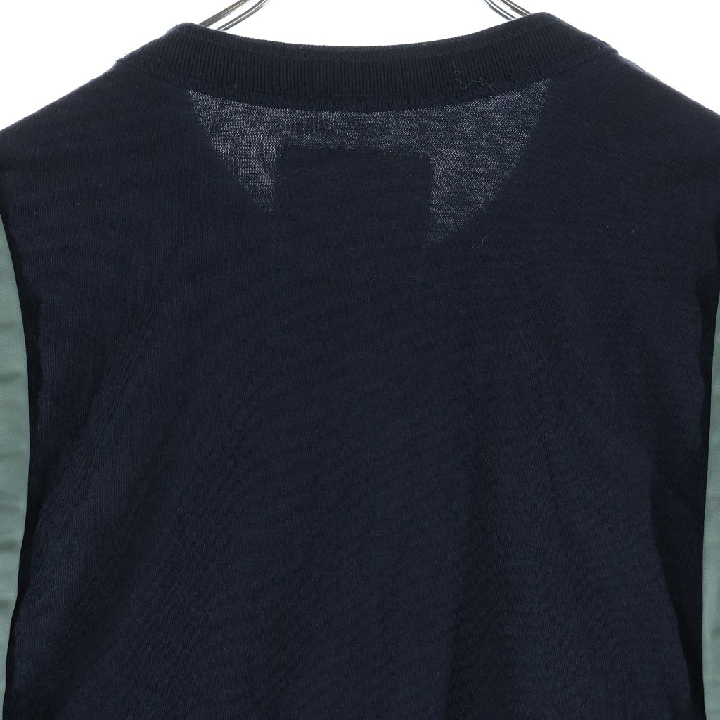Sacai(サカイ) 24SS コンビネーション ドッキング 半袖Tシャツ カットソー ブラック/カーキ 24-03457M