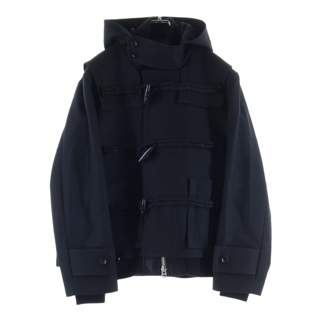 Sacai(サカイ) 25AWWool Melton Blouson ウールメルトンブゾン ドッキングダッフルコート ブラック 25-03846M