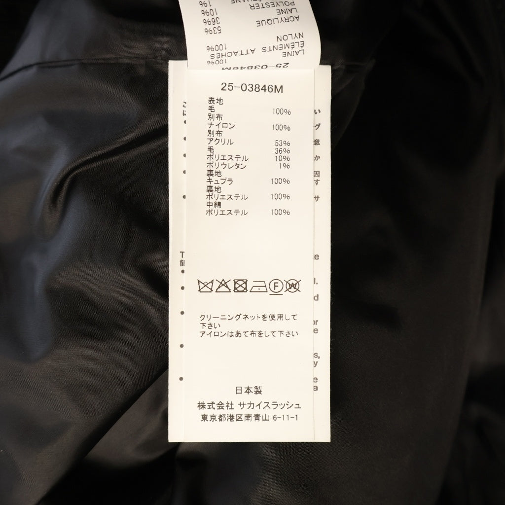 Sacai(サカイ) 25AWWool Melton Blouson ウールメルトンブゾン ドッキングダッフルコート ブラック 25-03846M