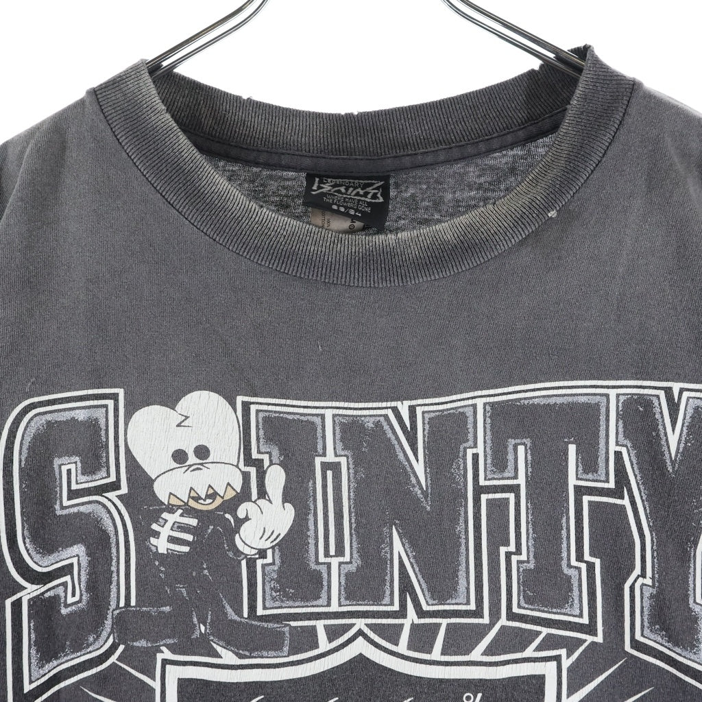 SAINT MICHAEL(セントマイケル) 26SS ×BOUNTY SAINTY HUNTER SS T-SHIRT ウォッシュド フェード加工 クルーネック半袖Tシャツカットソー ブラック SM-MK8-0000-C29