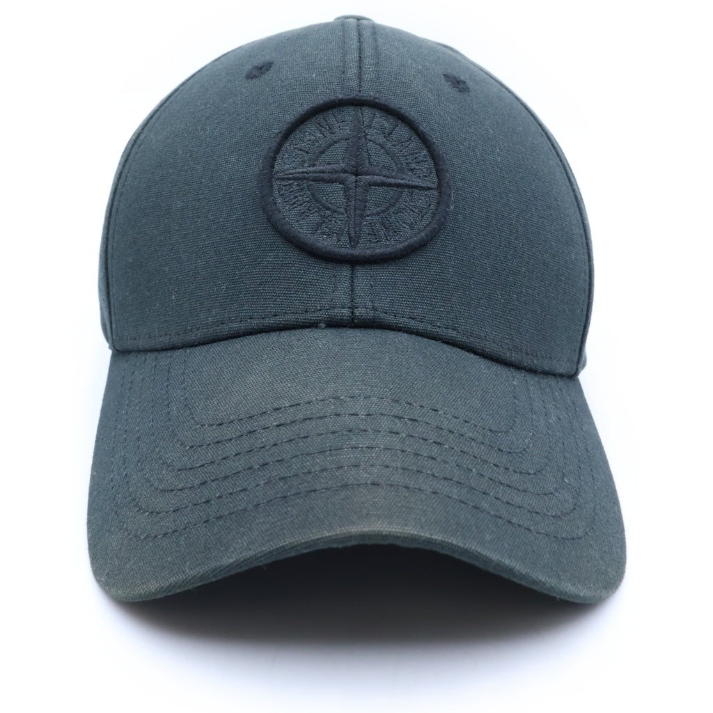 STONE ISLAND(ストーンアイランド) フロントロゴ 刺繍 コットン ベースボールキャップ 6パネル ブラック
