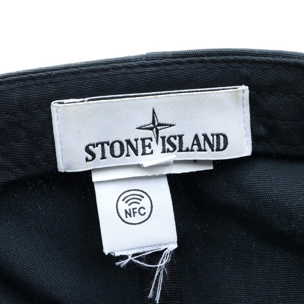 STONE ISLAND(ストーンアイランド) フロントロゴ 刺繍 コットン ベースボールキャップ 6パネル ブラック