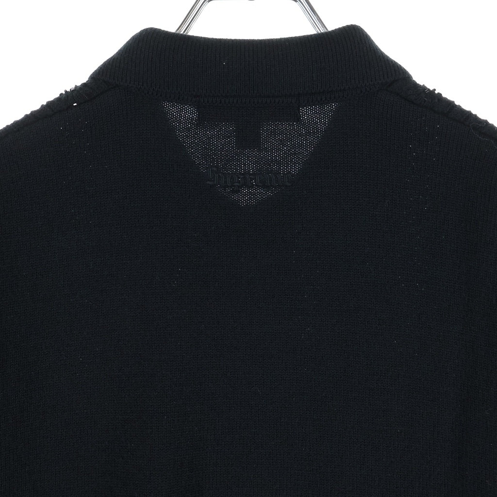 SUPREME(シュプリーム) 26SS Beaded Zip Polo ビーデッド ジップポロ ブラック