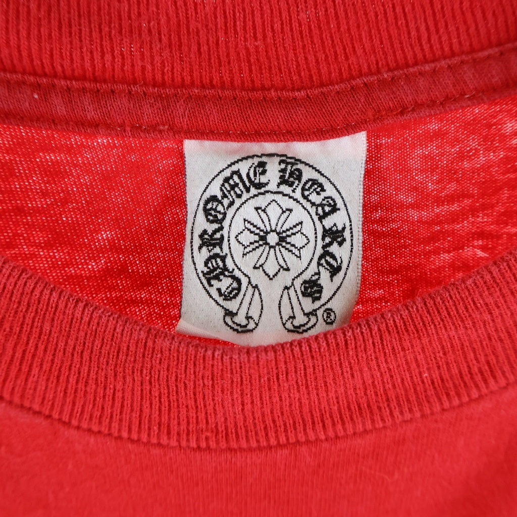 CHROME HEARTS(クロムハーツ) OLD FOTI TEE HARRIS TEETER フォティ ハリスティータ ロゴ クルーネック半袖Tシャツ カットソー レッド