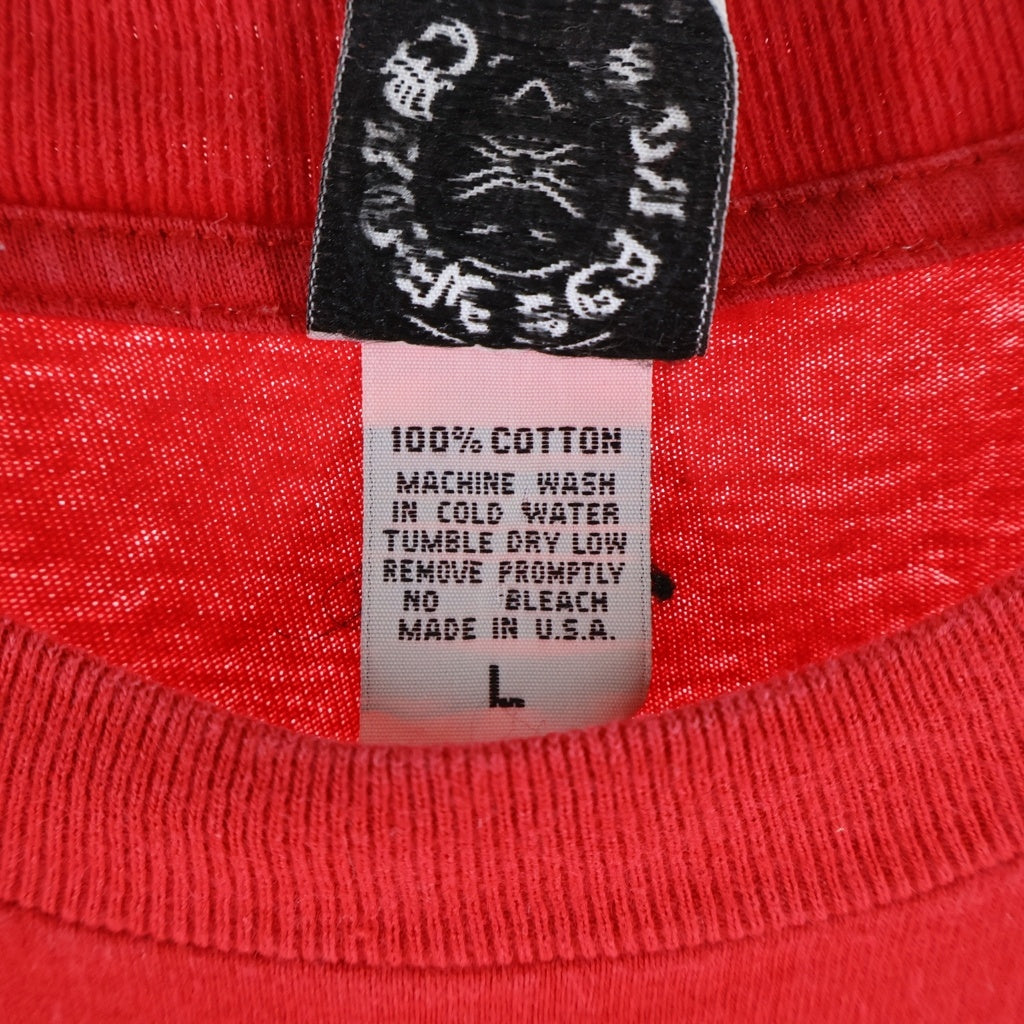 CHROME HEARTS(クロムハーツ) OLD FOTI TEE HARRIS TEETER フォティ ハリスティータ ロゴ クルーネック半袖Tシャツ カットソー レッド
