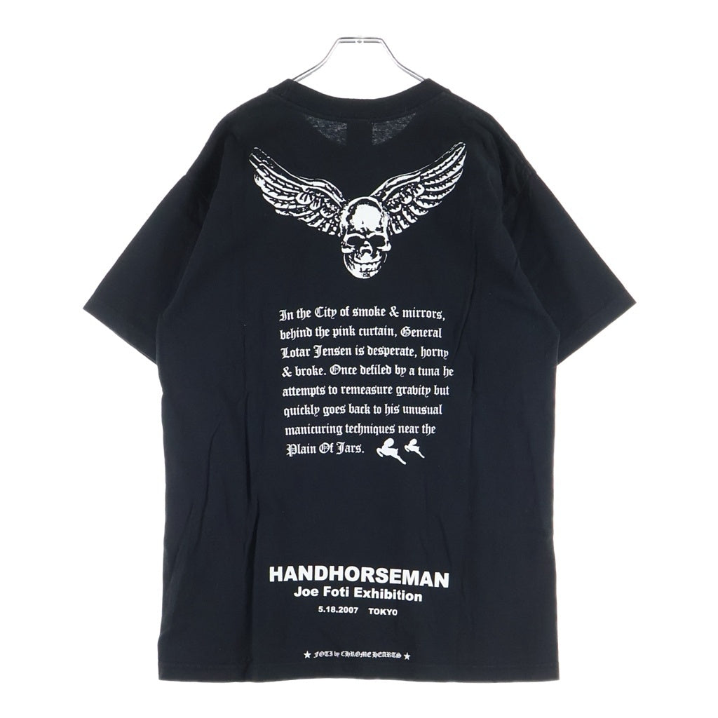 CHROME HEARTS(クロムハーツ) OLD FOTI HANDHORSEMAN TEE オールド ホースマンプリント クルーネック 胸ポケット 半袖Tシャツ カットソー ブラック