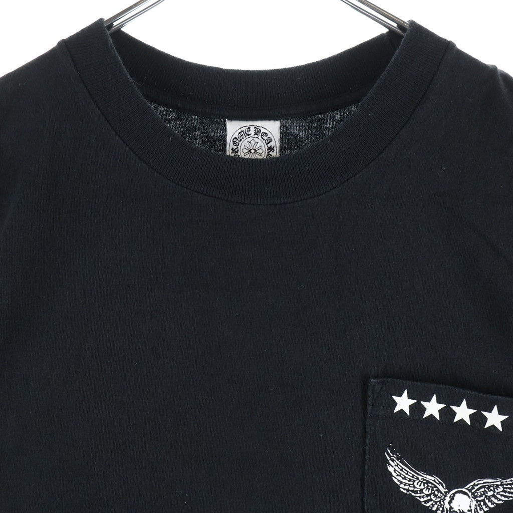 CHROME HEARTS(クロムハーツ) OLD FOTI HANDHORSEMAN TEE オールド ホースマンプリント クルーネック 胸ポケット 半袖Tシャツ カットソー ブラック