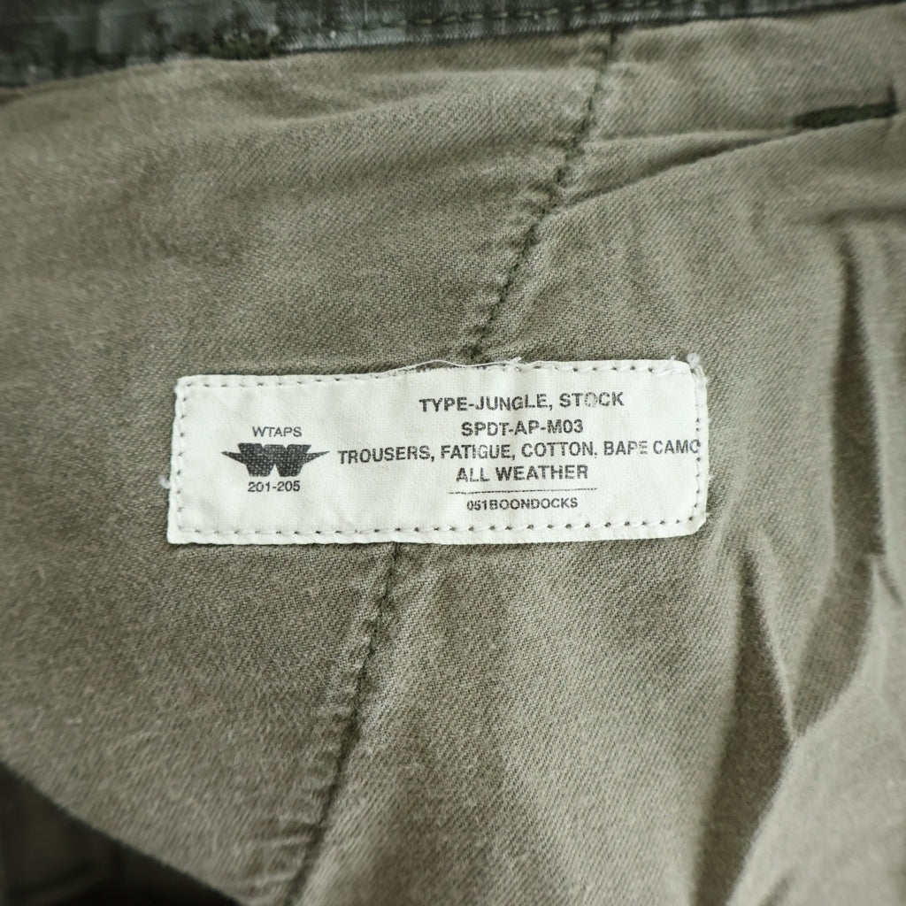 WTAPS(ダブルタップス) 05SS ×A BATHING APE ジップフライ カモ柄 カーゴパンツ グレー SPDT-AP-M03