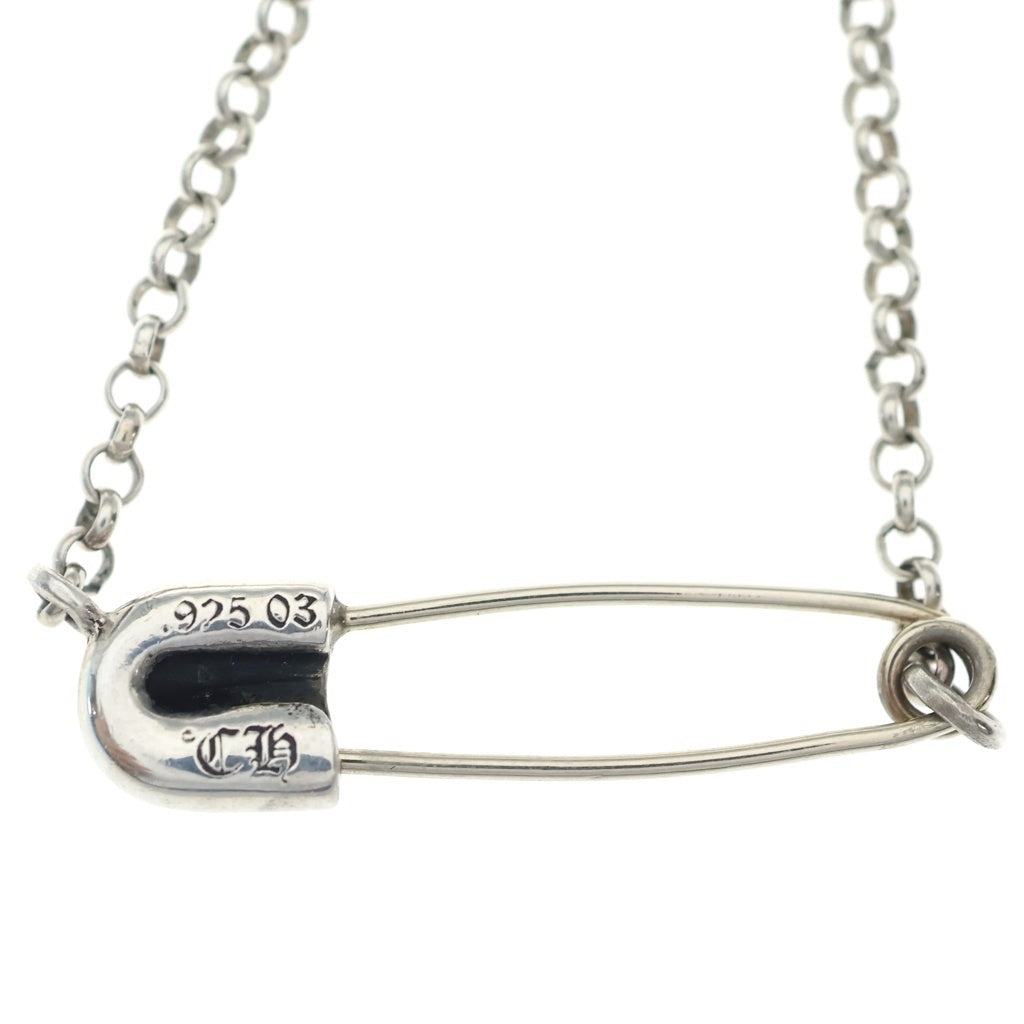 CHROME HEARTS(クロムハーツ) SAFETY PIN R16 1DIA セーフティピン ロールチェーン 1ダイヤ ネックレス シルバー