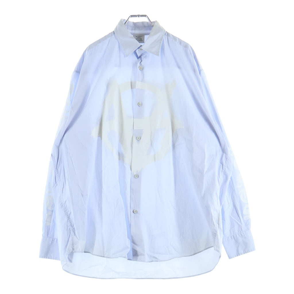 VETEMENTS(ヴェトモン) ダブル アナーキー 長袖シャツ ブルー UE52SH360N